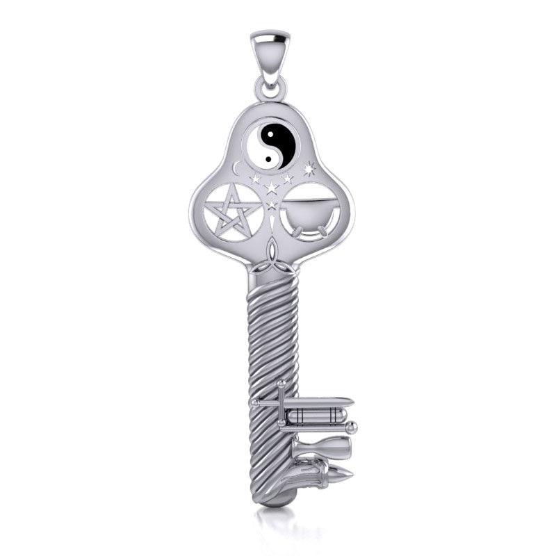The Bewitching Key Of Magick Wicca Silver Pendant by Sabrina...the Ink Witch TPD733 - peterstone.dropshipping