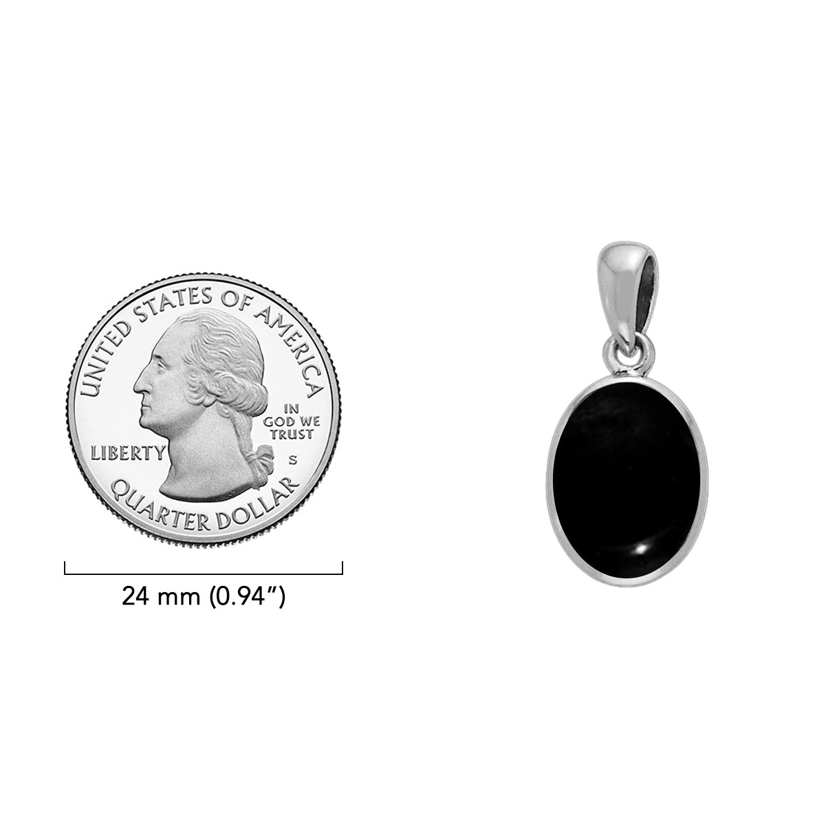 Oval Cabochon Silver Pendant TPD736*