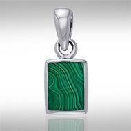 Rectangle Cabochon Silver Pendant TPD737