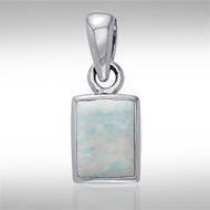 Rectangle Cabochon Silver Pendant TPD737