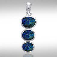 Tiered Cabochon Silver Pendant TPD738