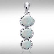 Tiered Cabochon Silver Pendant TPD738