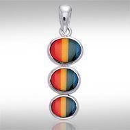 Tiered Cabochon Silver Pendant TPD738