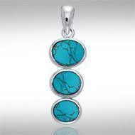 Tiered Cabochon Silver Pendant TPD738
