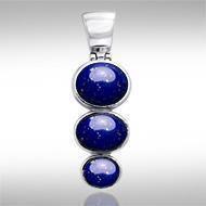 Flat Tiered Cabochon Silver Pendant TPD746