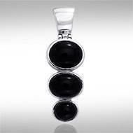 Flat Tiered Cabochon Silver Pendant TPD746