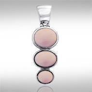 Flat Tiered Cabochon Silver Pendant TPD746