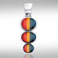 Flat Tiered Cabochon Silver Pendant TPD746