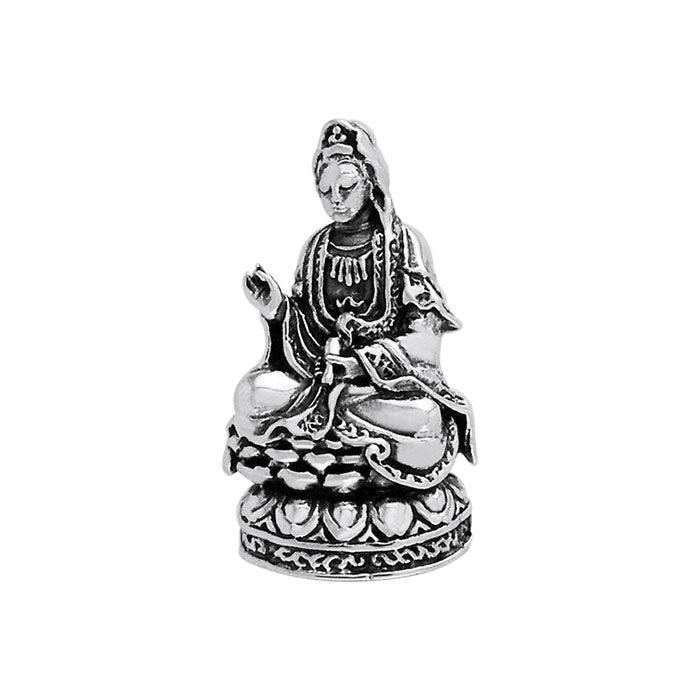 Guan Yin Goddess Sterling Silver Pendant TPD753