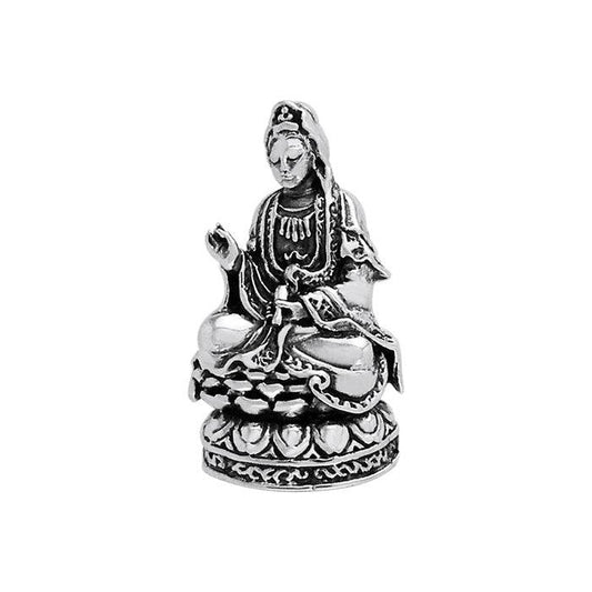 Guan Yin Goddess Sterling Silver Pendant TPD753