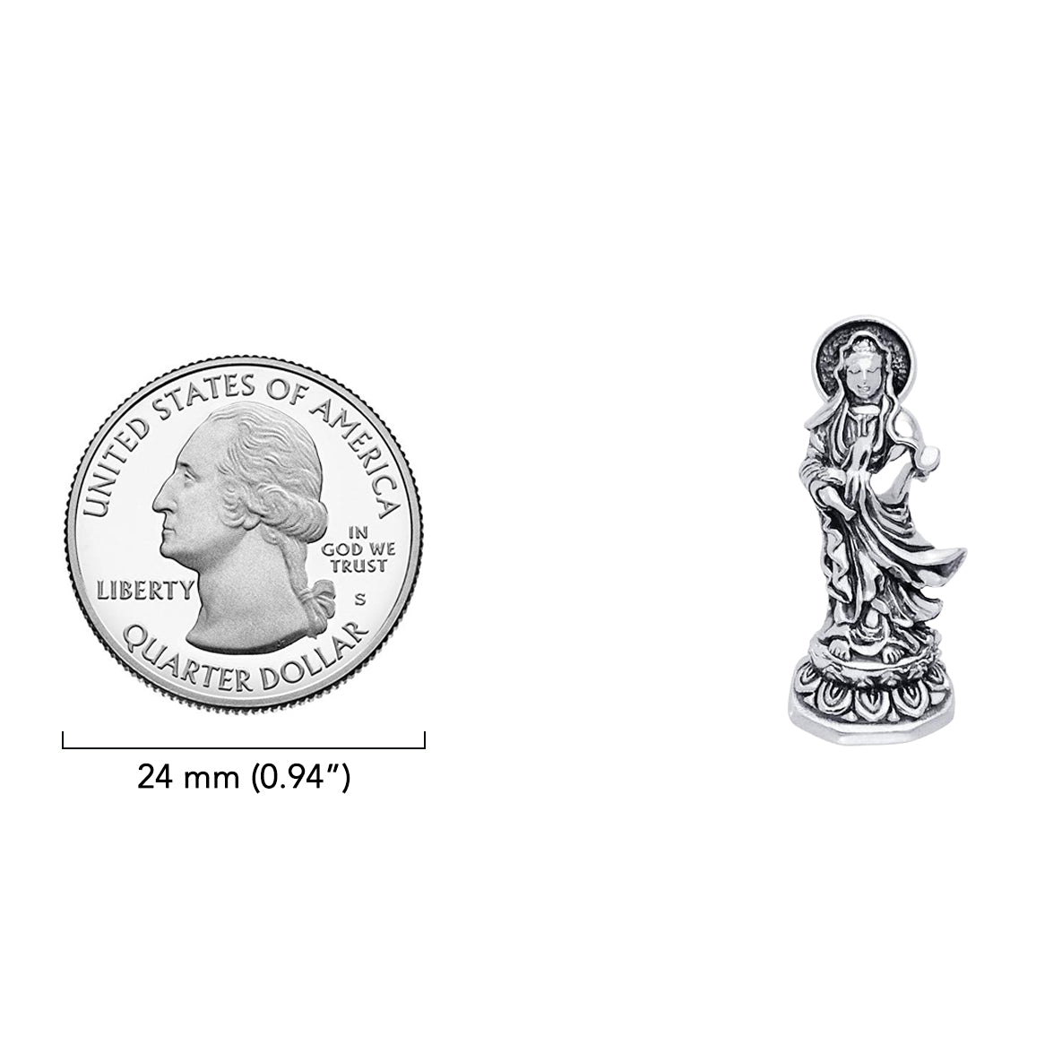Guan Yin Sterling Silver Pendant TPD755