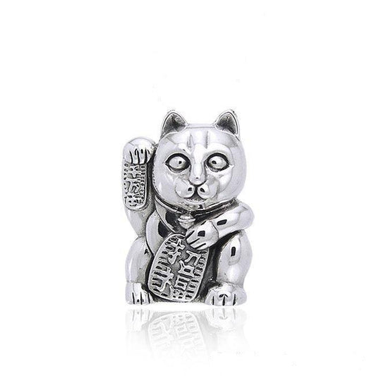 The Lucky Cat Maneki Neko Sterling Silver Pendant TPD761