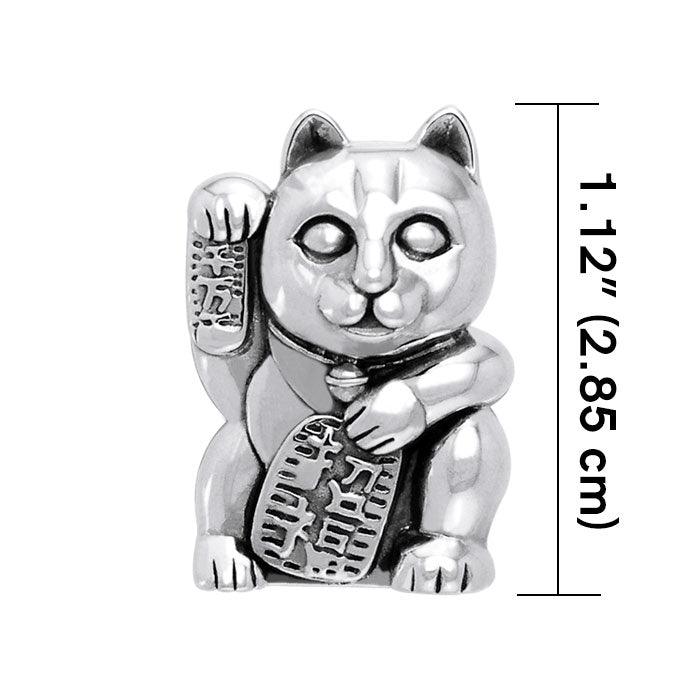 The Lucky Cat Maneki Neko Sterling Silver Pendant TPD761