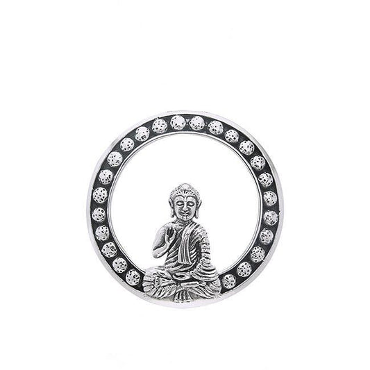 Sitting Buddha Sterling Silver Pendant TPD772