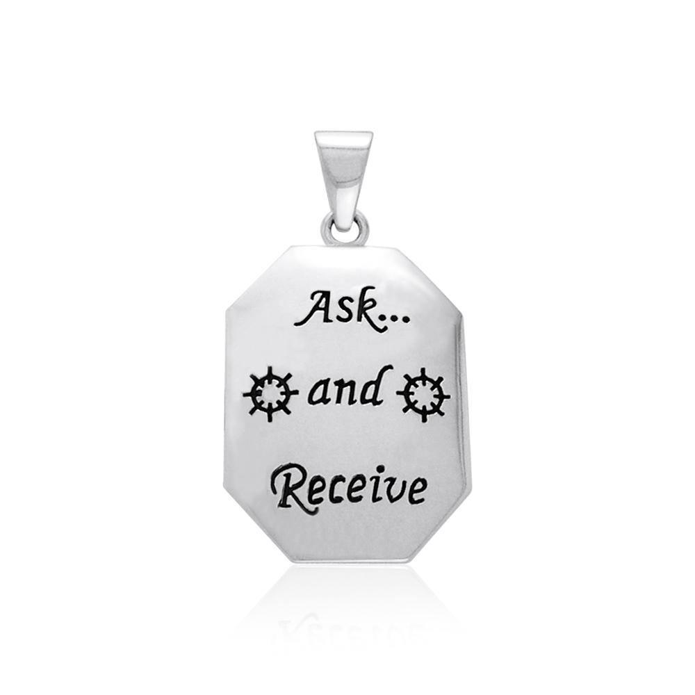 Empowering Words Ask and Receive Silver Pendant TPD780