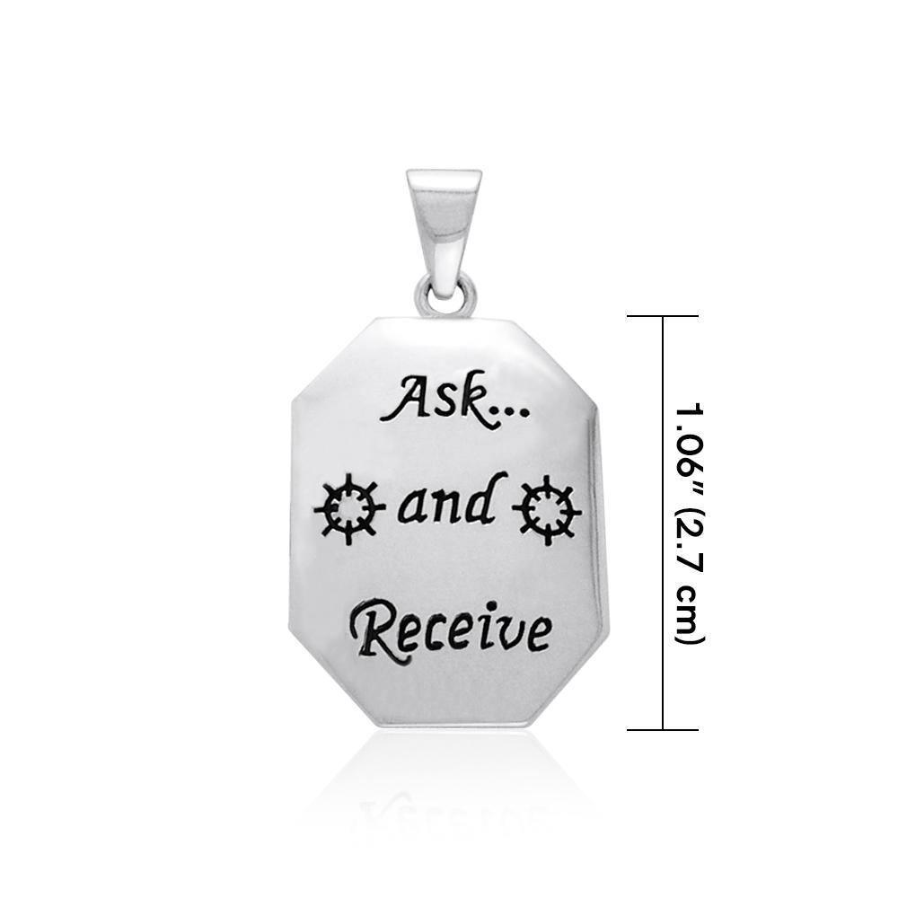 Empowering Words Ask and Receive Silver Pendant TPD780