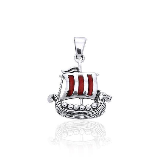 Viking Ship Silver Pendant TPD853