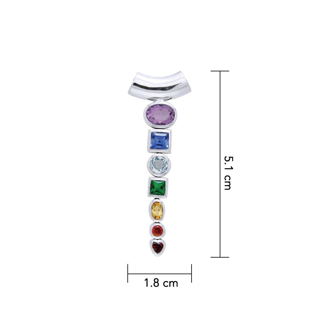 A vital healing ~ Sterling Silver Chakra Pendant with Gemstones  TPD857