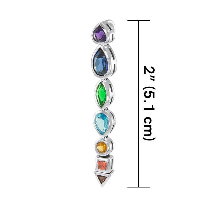 Silver Chakra with Gems Pendant TPD859