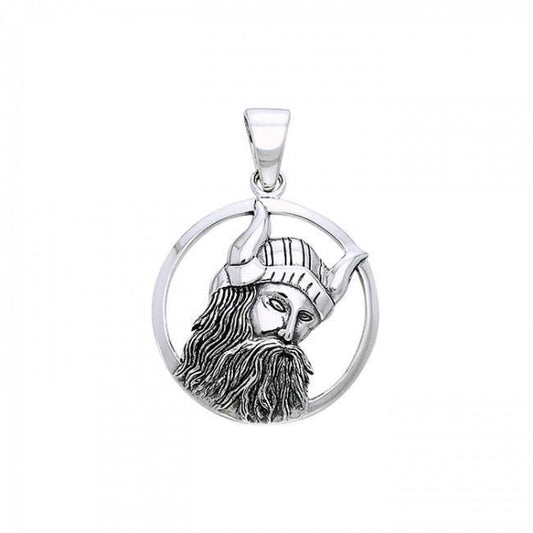 Sterling Silver Viking Warrior Pendant TPD863