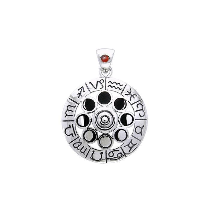 Zodiac Symbol Wheel Silver Pendant TPD876 - Wholesale Jewelry