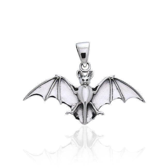 Trust your vibes ~ Sterling Silver Bat Pendant Jewelry TPD977