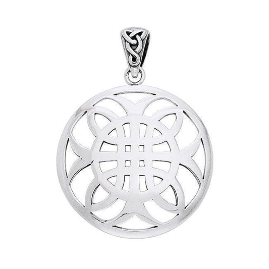 Celtic Knotwork Cross of Harmony Silver Pendant TPD991