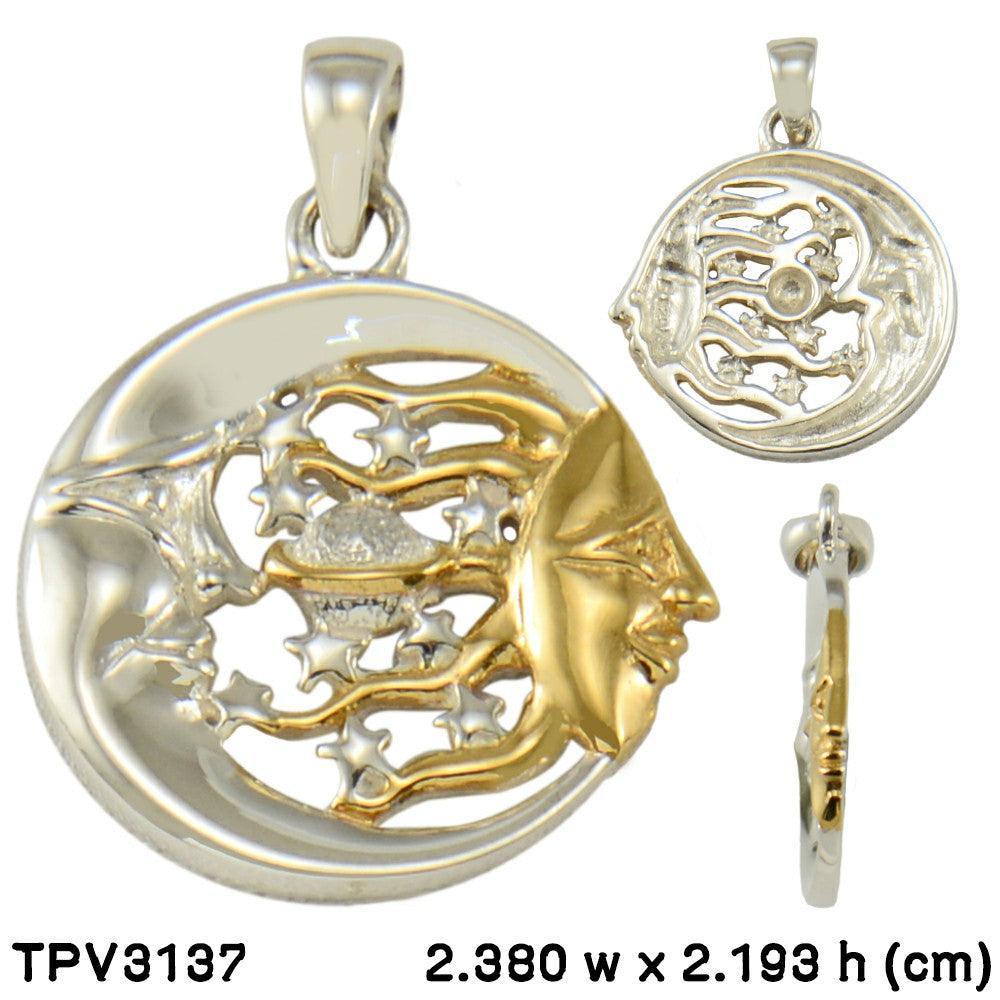 Celestial Journeys Sterling Silver and 14K Gold Accent Pendant TPV3137