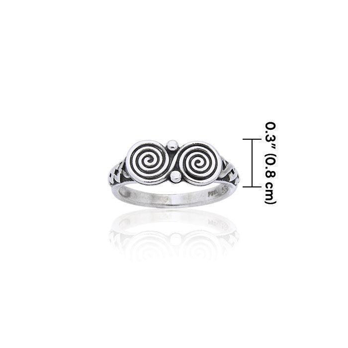 Double Spiral Celtic Knot Ring TR1003
