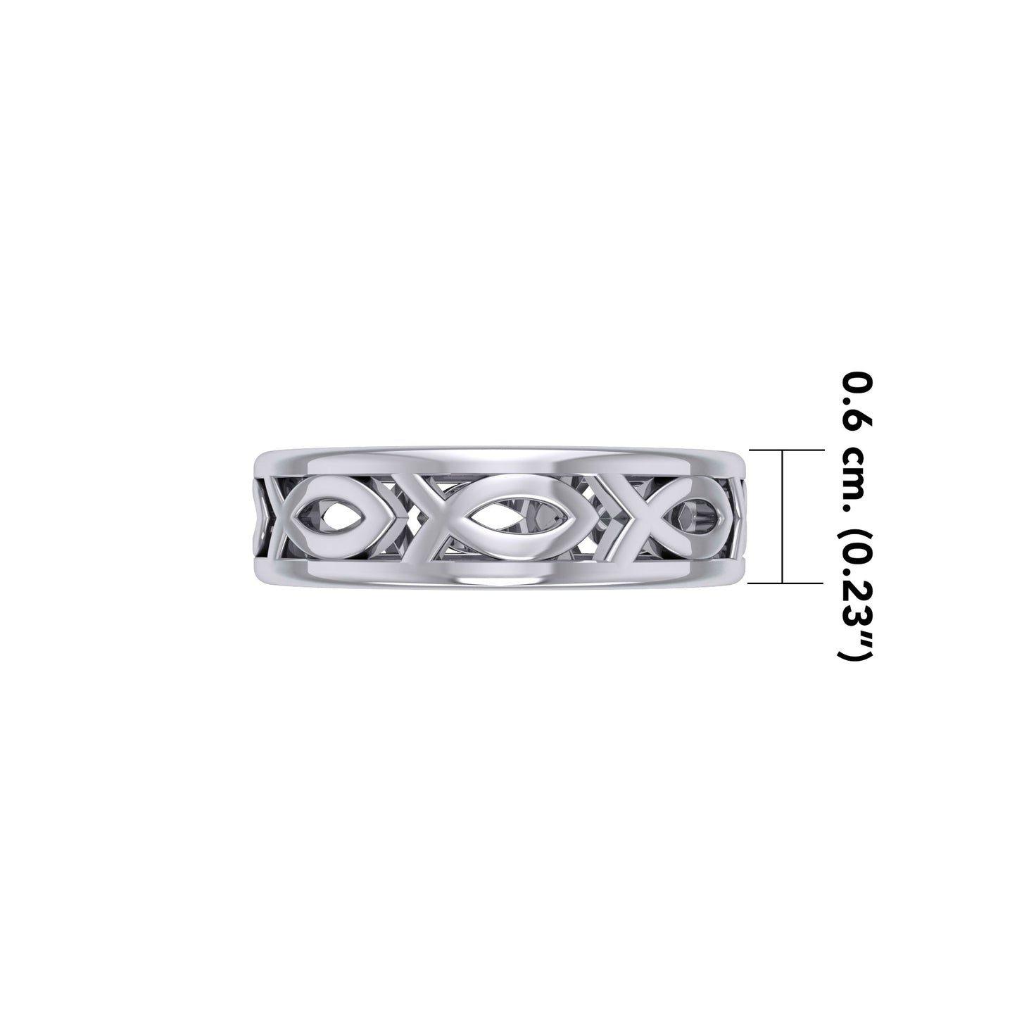 Silver Ichthus Jesus Christian Fish Ring TR1036