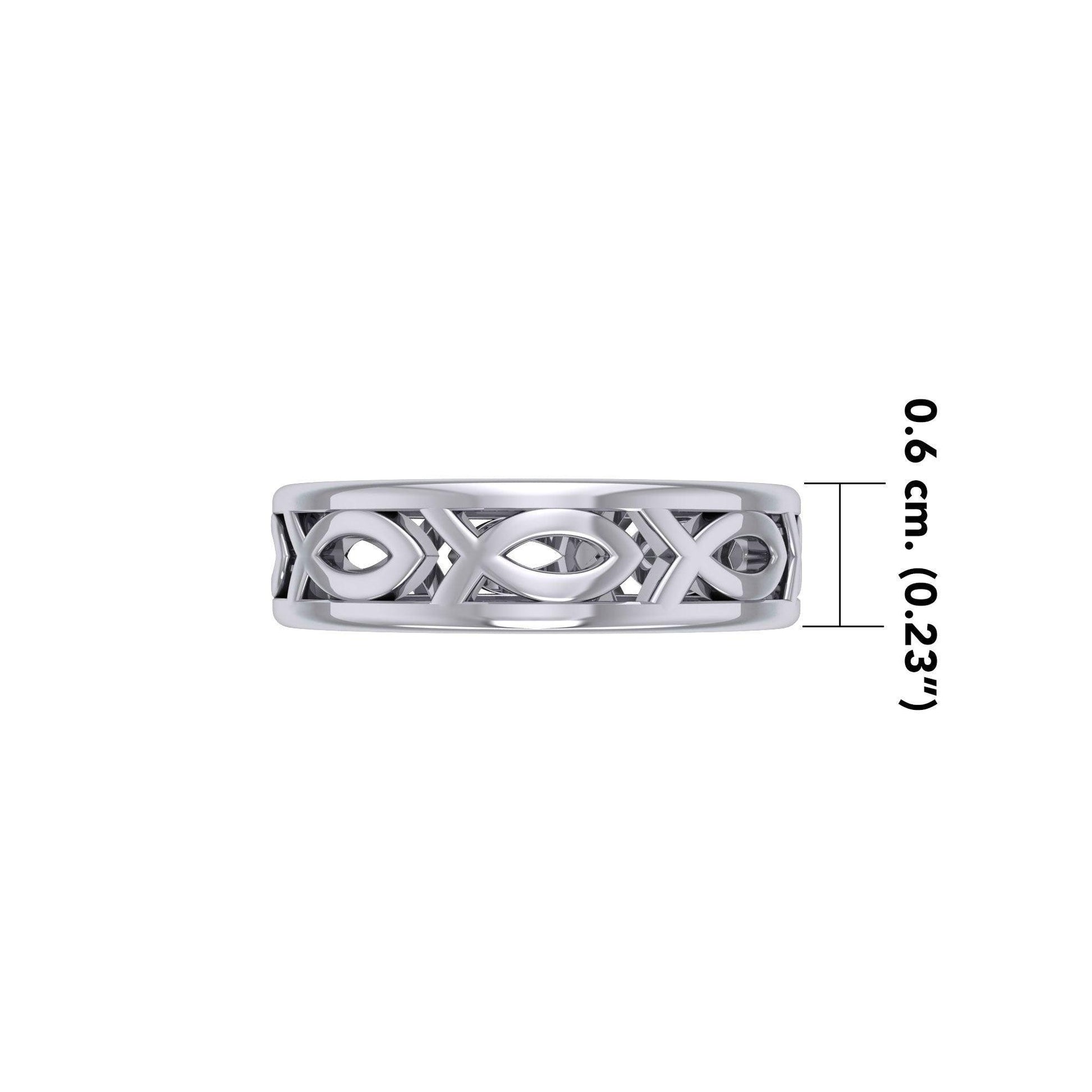 Silver Ichthus Jesus Christian Fish Ring TR1036 - peterstone.dropshipping
