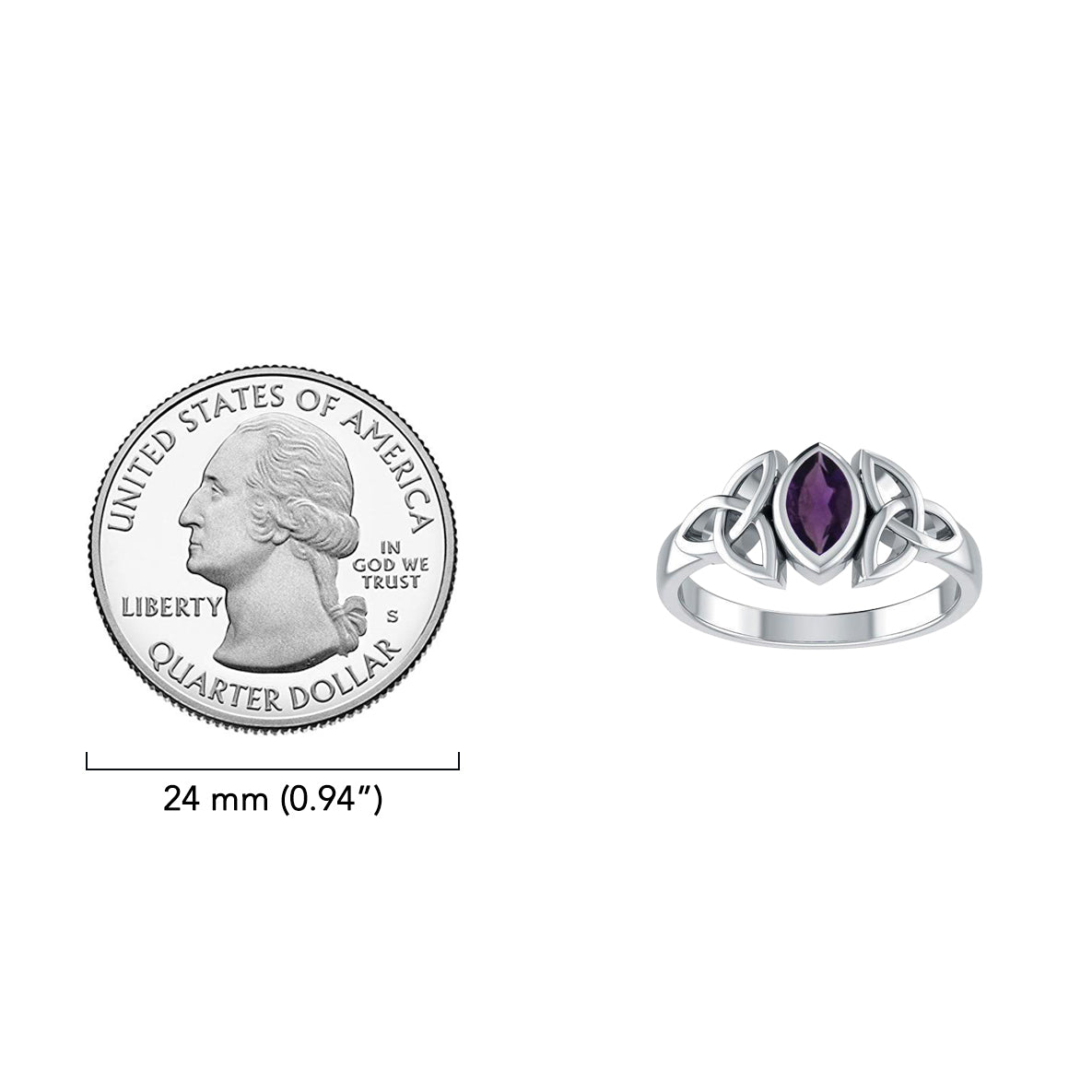 A Beautiful Tribute ~ Celtic Trinity Knot Sterling Silver Ring TR114 - 3A*