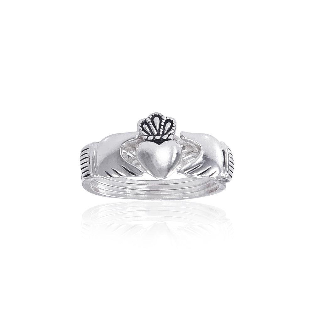 Irish Claddagh Silver Puzzle Ring TR1219