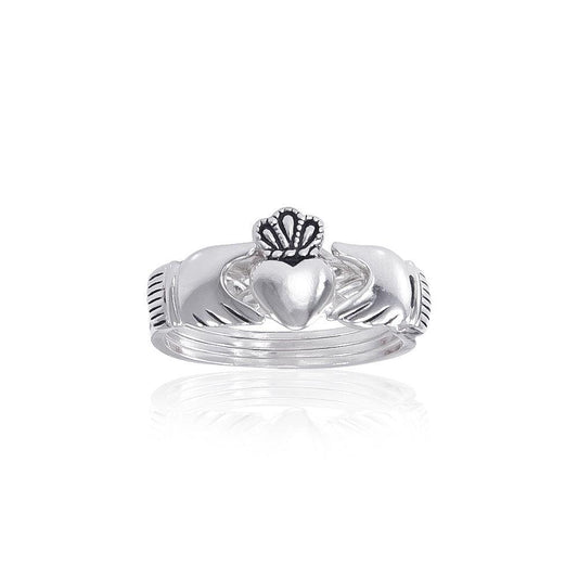 Irish Claddagh Silver Puzzle Ring TR1219