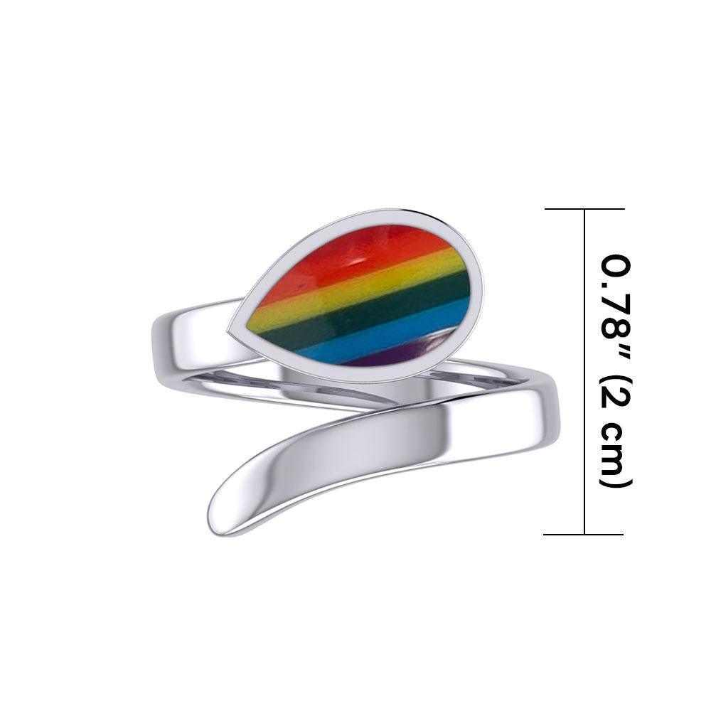 Rainbow Pride LGBTQ Sterling Silver Ring TR1367