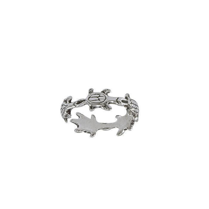 Bale of Sea TurtlesSterling Silver Toe Ring TR1470