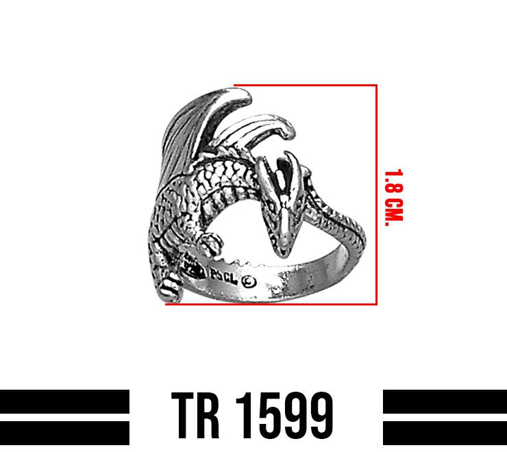 Winged Dragon Sterling Silver Ring TR1599