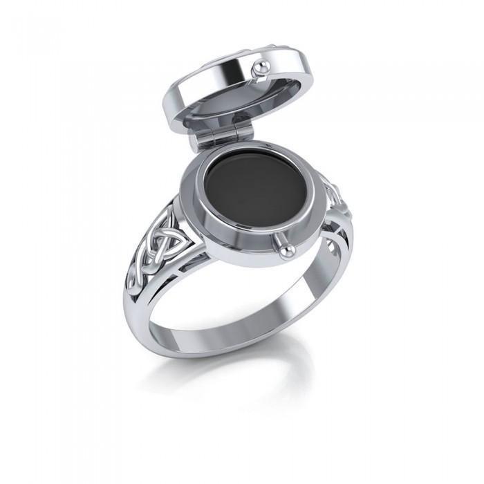 Celtic Knotwork Silver Poison Ring TR1638