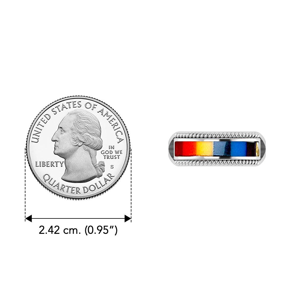 Sterling Silver Ring With Rainbow TR164