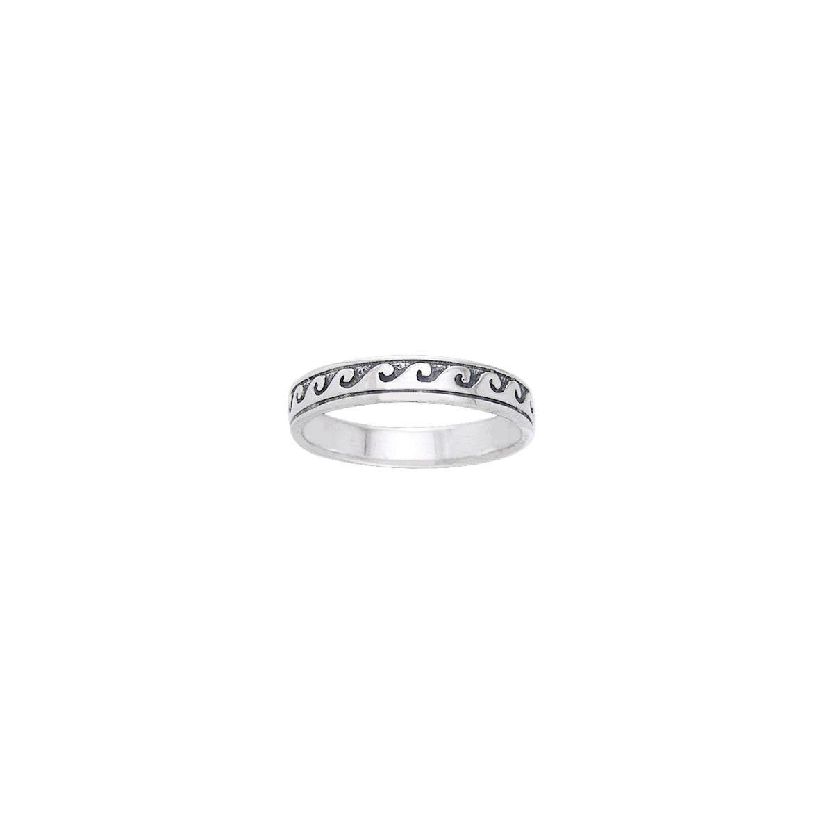 Wave Sterling Silver Band Ring TR1670*