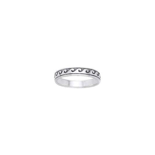 Wave Sterling Silver Band Ring TR1670*