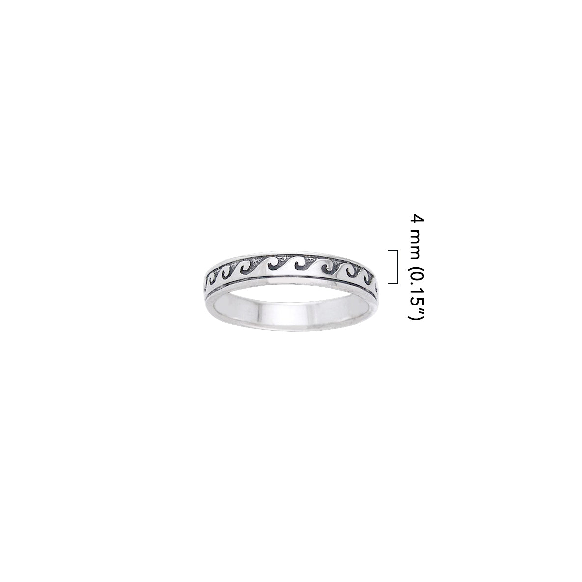 Wave Sterling Silver Band Ring TR1670*