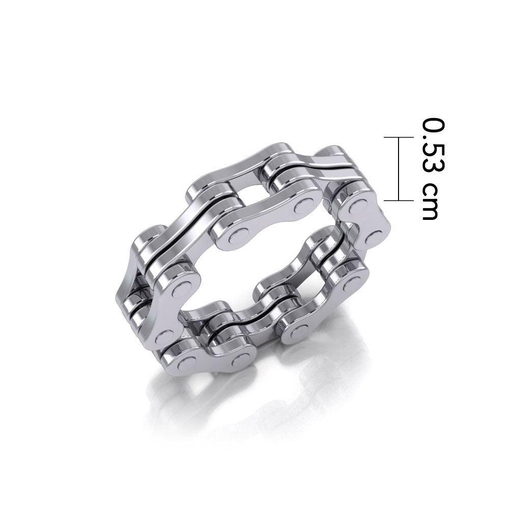 Bike Chain Sterling Silver Ring TR183
