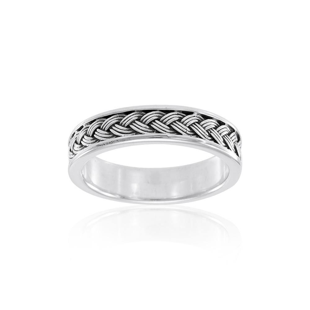 Braided Sterling Silver Band Ring TR192