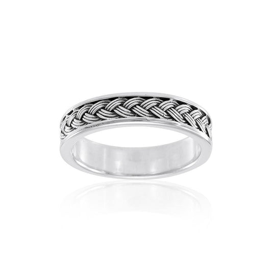 Braided Sterling Silver Band Ring TR192