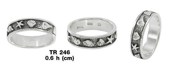 Starfish and Seashell – Hear the sea whispers Ring TR246