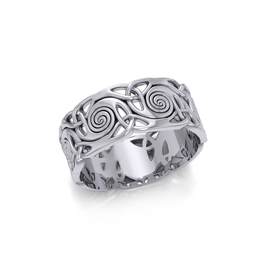 A true joy in life’s eternity ~ Celtic Knotwork Spiral Sterling Silver Ring TR264
