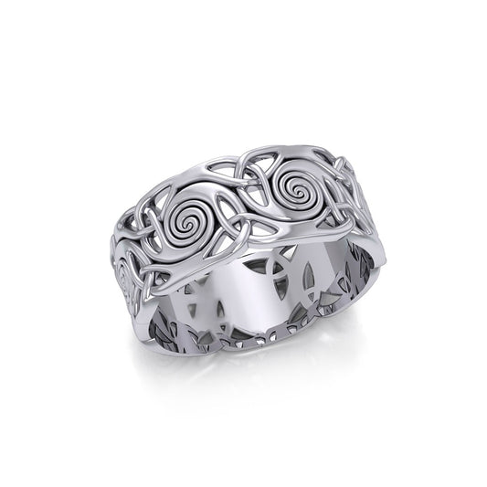 A true joy in life’s eternity ~ Celtic Knotwork Spiral Sterling Silver Ring TR264