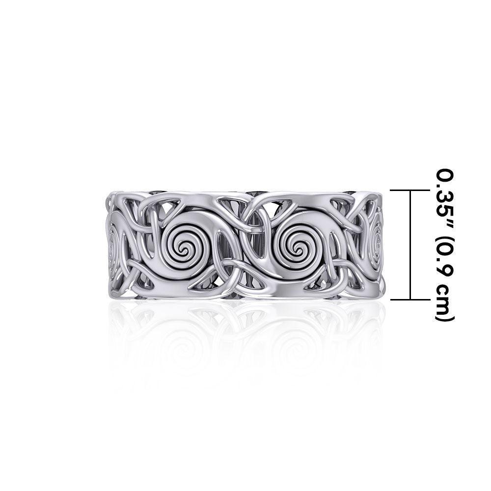 A true joy in life’s eternity ~ Celtic Knotwork Spiral Sterling Silver Ring TR264