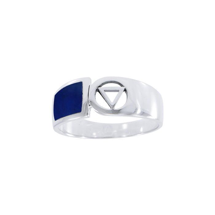 Pride Symbol with Rainbow Color Inlay Silver Ring TR285 - peterstone.dropshipping